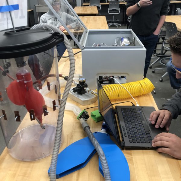 Colorado Mesa students utilizing the PolyVent's open-source design.